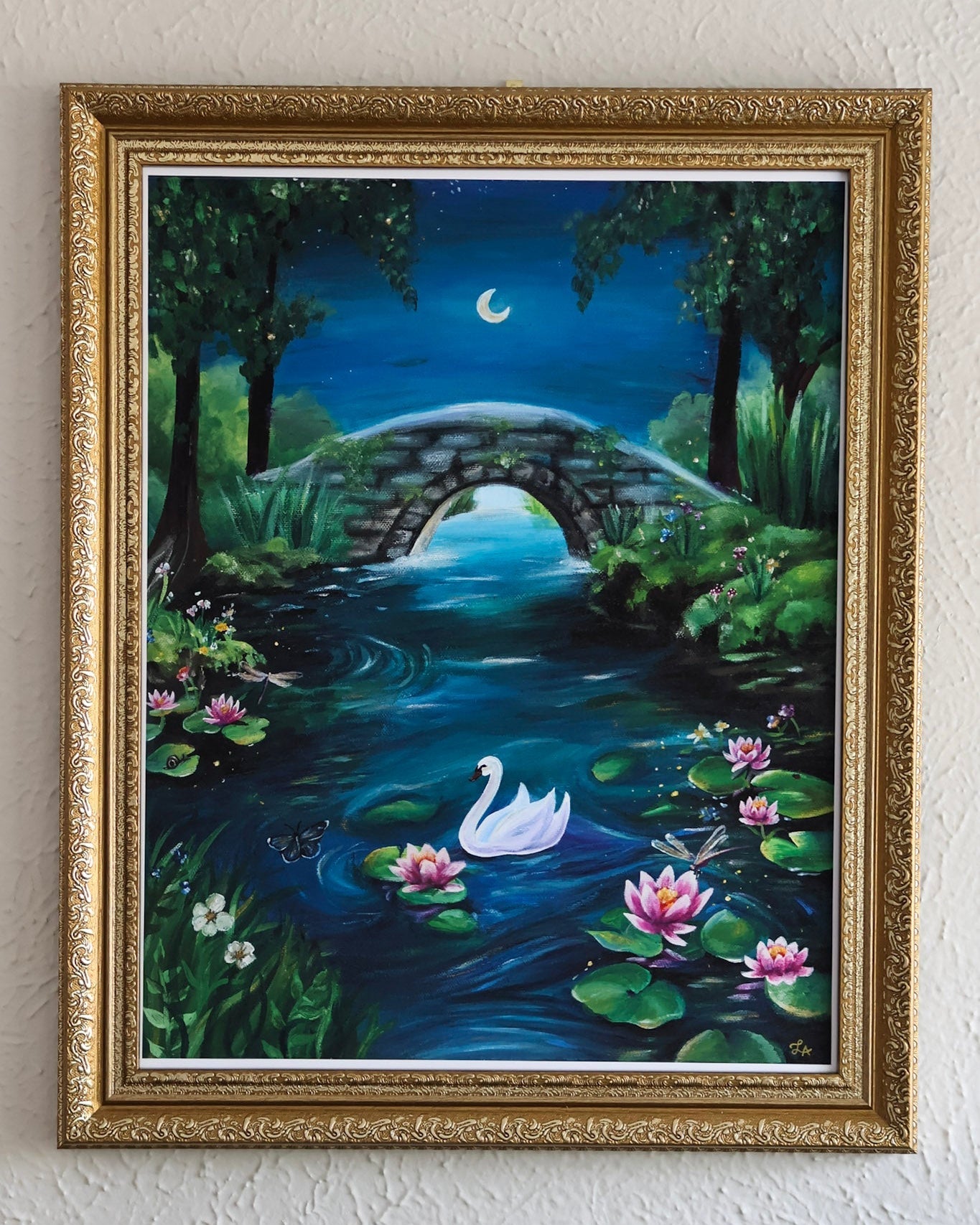 Moonlit Pond Print